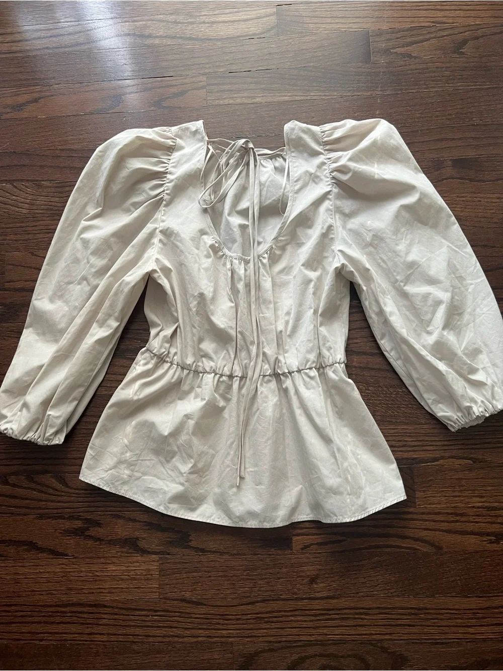 Zara Puff-Sleeve Peplum Blouse